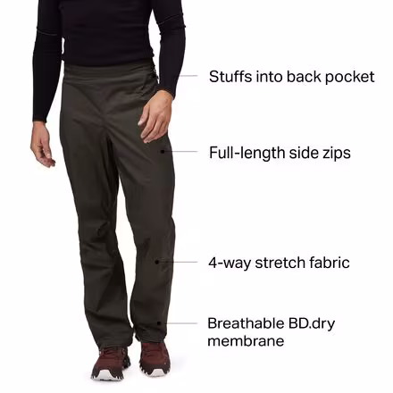 Stormline Stretch Full Zip Rain Pant - Men's