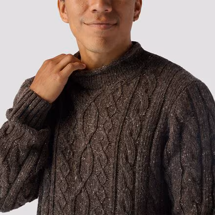 Cableknit Roll Neck Sweater - Men's