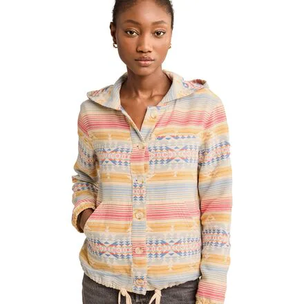 Button Front Beach Hoodie - Women's