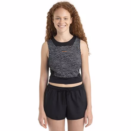 Merino 125 ZoneknitTopo Lines Cropped Bra-Tank - Women's