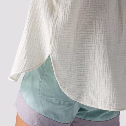 Cotton Gauze Long-Sleeve Button-Down - Women's