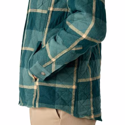 Hooded Flannel Shirt Jacket - Women's