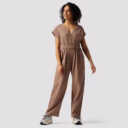 Sleeveless Cotton Gauze Jumpsuit - Women's