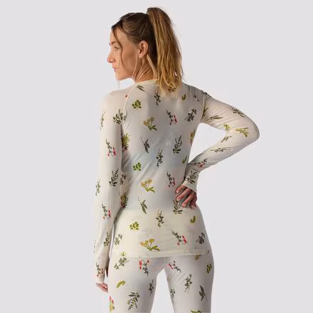 Spruces Print Lightweight Merino Crew - Women's