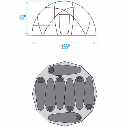 2-Meter Dome Tent: 8-Person 4-Season