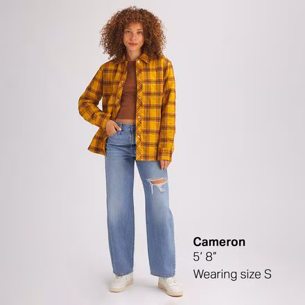 Quilted Boyfriend Plaid Shirt Jacket - Women's