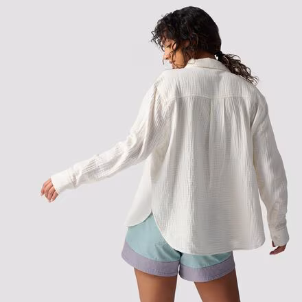 Cotton Gauze Long-Sleeve Button-Down - Women's