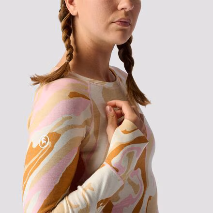 Spruces Mid-Weight Merino Printed Baselayer Crew - Women's