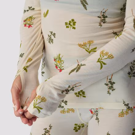 Spruces Print Lightweight Merino Crew - Women's