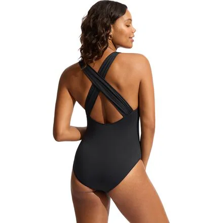 Collective Cross Back One Piece Swim Suit - Women's