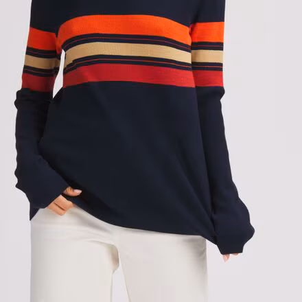 Mockneck Stripe Sweater - Women's