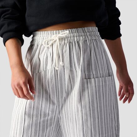 Textured Cotton Pull On Pant - Women's