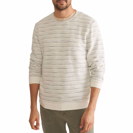 Textured Stripe Beach Crewneck - Men's