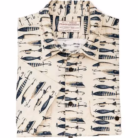 Washed Short-Sleeve Feather Cloth Shirt - Men's