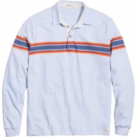 Nirvana Heavy Slub Stripe Long-Sleeve Rugby Polo - Men's