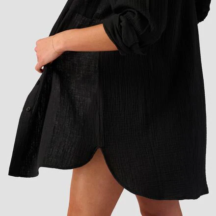 Long Cotton Gauze Long-Sleeve Button-Down - Women's