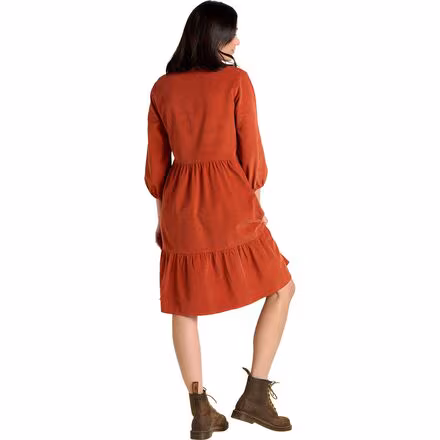 Scouter Cord Tiered Long-Sleeve Dress - Women's
