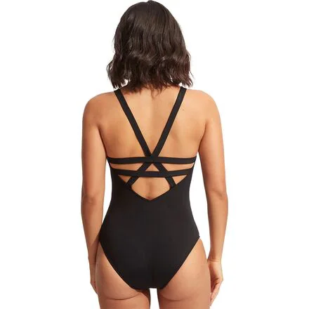 Active Deep V Maillot One-Piece Swimsuit - Women's