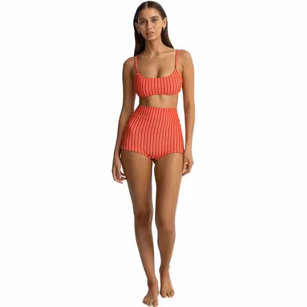 Terry Sands Stripe Surf Bikini Bottom Short - Women's