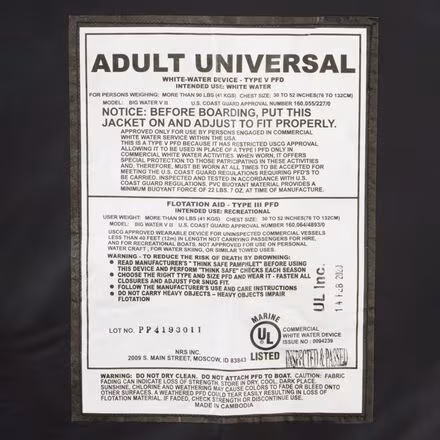 Big Water V Personal Flotation Device