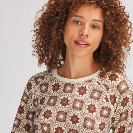 Spruces Mid-Weight Merino Printed Baselayer Crew - Women's