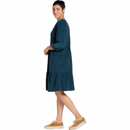Scouter Cord Tiered Long-Sleeve Dress - Women's