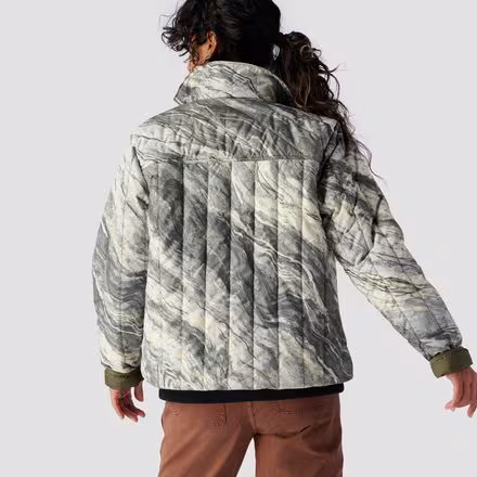 Oakbury Print Synthetic Quilted Shirt Jacket- Women's