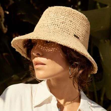 Ellee Straw Packable Bucket Hat - Women's