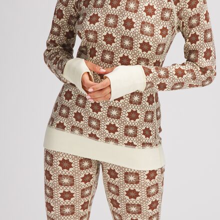 Spruces Mid-Weight Merino Printed Baselayer Crew - Women's