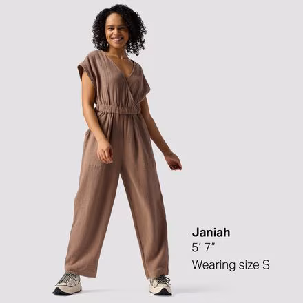 Sleeveless Cotton Gauze Jumpsuit - Women's