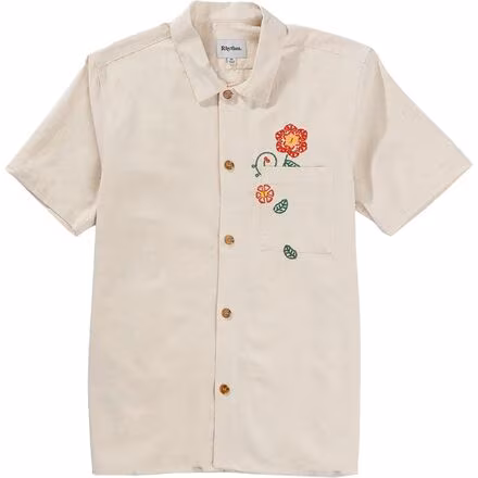 Flower Embroidery Short-Sleeve Shirt - Men's