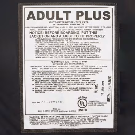 Big Water V Personal Flotation Device