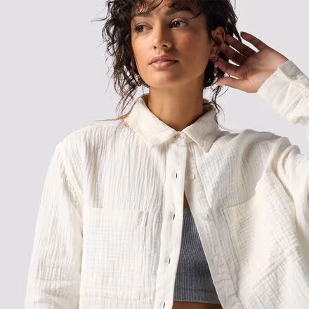 Cotton Gauze Long-Sleeve Button-Down - Women's
