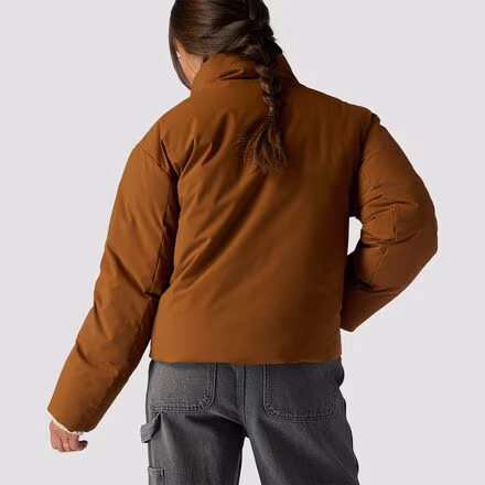 Cropped Boxy Snap Front Puffer - Women's