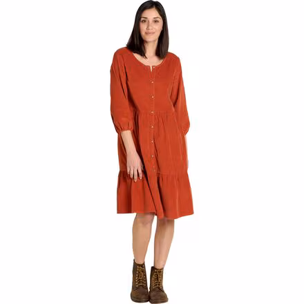 Scouter Cord Tiered Long-Sleeve Dress - Women's