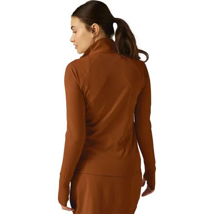 Heather Rib Take A Hike Zip Pullover - Women's