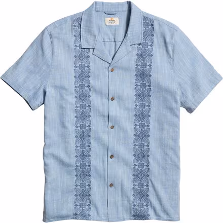 Embroidered Stretch Selvage Short-Sleeve Shirt- Men's