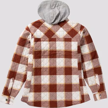 Hooded Flannel Shirt Jacket - Women's