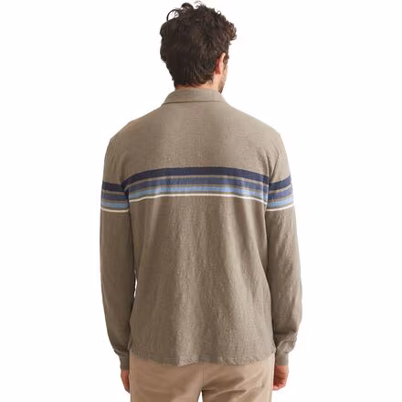 Nirvana Heavy Slub Stripe Long-Sleeve Rugby Polo - Men's