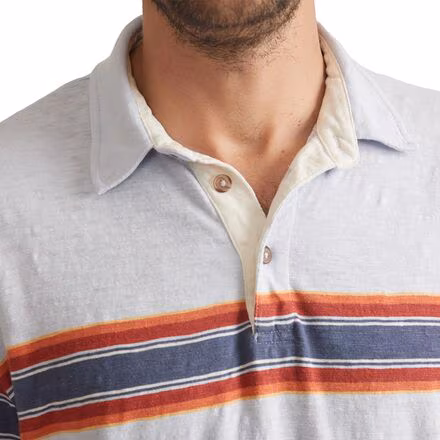 Nirvana Heavy Slub Stripe Long-Sleeve Rugby Polo - Men's