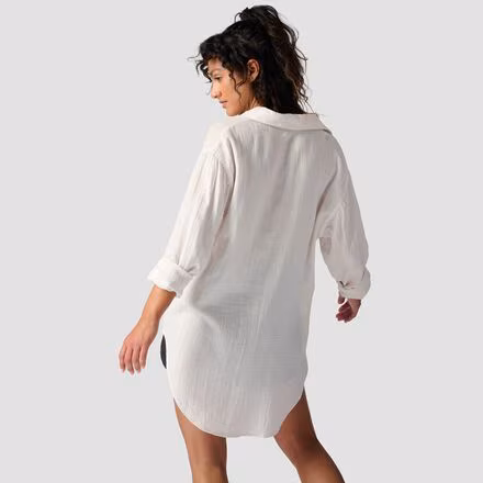 Long Cotton Gauze Long-Sleeve Button-Down - Women's