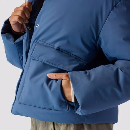 Cropped Boxy Snap Front Puffer - Women's