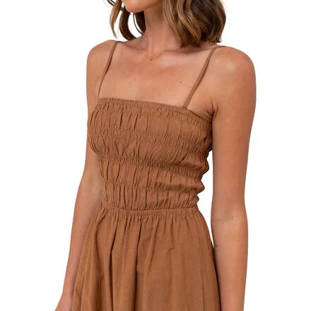 Classic Shirred Midi Dress - Women's