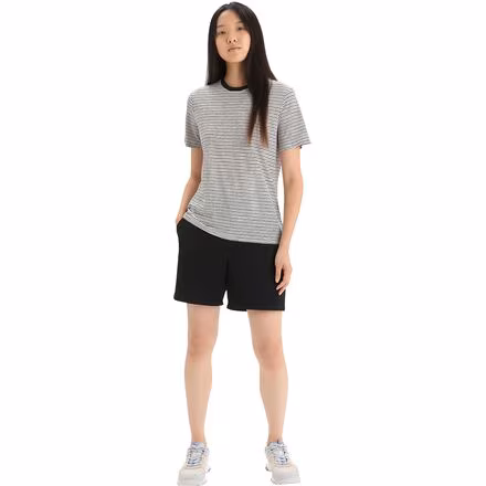 Merino Linen Short-Sleeve Stripe T-Shirt - Women's