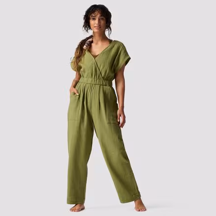 Sleeveless Cotton Gauze Jumpsuit - Women's