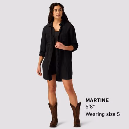 Long Cotton Gauze Long-Sleeve Button-Down - Women's