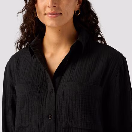 Cotton Gauze Long-Sleeve Button-Down - Women's