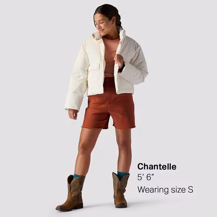 Cropped Boxy Snap Front Puffer - Women's