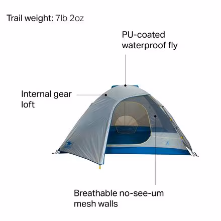 Bear Creek 4 Tent + Footprint: 4-Person 2-Season