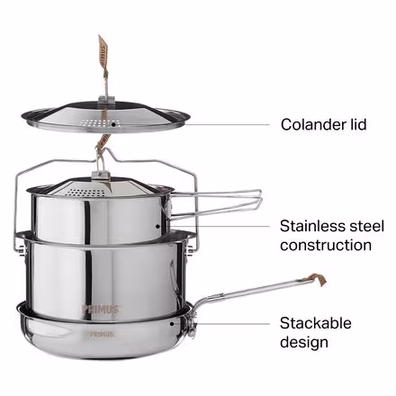 Large Stainless Steel CampFire Cookset